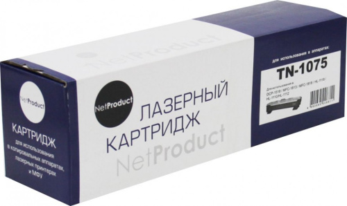 Тонер-картридж NetProduct (N-TN-1075) для Brother HL-1010R/1112R/DCP-1510R/MFC-1810R, 1K